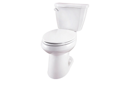 Gerber Viper WS-21-518, ErgoHeight Two-Piece 12" Rough-In Toilet, Left-Hand Trip Lever, White, Elongated, 1.28 gpf, Seat Not Included