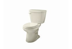 Gerber WS-21-502-09, Two-Piece 12" Rough-In Toilet, Left-Hand Trip Lever, Biscuit, Round Front, 1.28 gpf, Viper Series