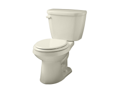 Gerber WS-21-500-09, Two-Piece 10" Rough-In Toilet, Left-Hand Trip Lever, White, Round Front, 1.28 gpf, Viper Series