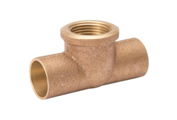 1" x 1" x 3/4" Copper Tee, Copper x Copper x Female
