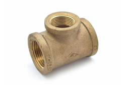 1"X1"X3/4" Brass Tee, Pex Crimp, Lead Free, Pex Crimp x Pex Crimpx Pex Crimp