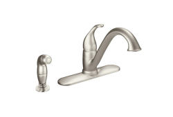 Moen 7840SRS, One-Handle Low Arc Kitchen Faucet with Spray, 9-1/4" Spout Reach, Spot Resist Stainless, 1.5 gpm, Camerist Collection