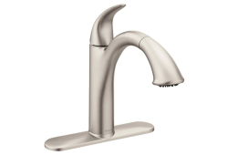Moen 7545SRS, One-Handle Low Arc Pullout Kitchen Faucet, 9-3/4" Spout Reach, Spot Resist Stainless, 1.5 gpm, Camerist Collection