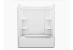 Sterling 71370110-0, 60" x 30-1/8 x 73" Bathtub and Tub Wall Set, Left-Hand Drain, White, Ensemble Collection