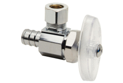 1/2" x 1/4" Brass Multi-Turn Angle Stop, Lead-Free