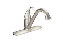 Moen 7825SRS, One-Handle Low Arc Kitchen Faucet, 9-1/4" Spout Reach, Spot Resist Stainless, 1.5 gpm, Camerist Collection