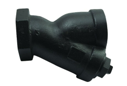 1-1/4" Mesh Wye Strainer, Black Cast Iron