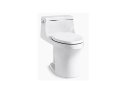 Kohler K5172-0, Comfort Height One-Piece Toilet with AquaPiston Flushing Technology, Left-Hand Trip Lever and Concealed Trapway, White, Elongated, 1.28 gpf, San Souci Series