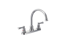 Cleveland CA41611, Two-Handle High-Arc Kitchen Faucet, 1/2" Connection, Chrome, 1.5 gpm, Capstone Collection