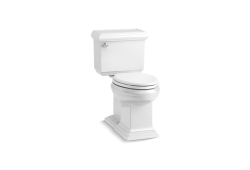 Kohler K6999-0, Comfort Height Two-Piece Toilet with AquaPiston Flushing Technology, Left-Hand Trip Lever and Concealed Trapway, White, Elongated, 1.28 gpf, Memoir Classic Series
