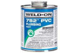 PVC Pipe Cement, Heavy-Bodied Medium-Setting, 1 qt Metal Can, Gray