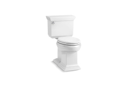 Kohler K6669-0, Comfort Height Two-Piece Toilet with AquaPiston Flushing Technology, Left-Hand Trip Lever and Concealed Trapway, White, Elongated, 1.28 gpf, Memoir Stately Series