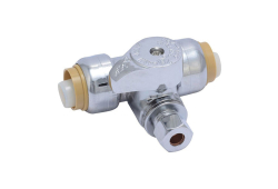 1/2" x 1/2" x 1/4" Sharkbite Push Fitting Tee, 1/4 Turn, Sharkbite x Sharkbite