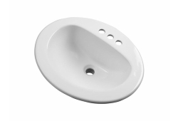Gerber 12-884CH, 19" Self-Rimming Bathroom Sink, 4" Center, White, Maxwell Collection