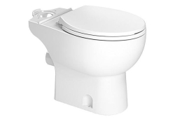 Saniflo 087, Two-Piece Toilet Bowl with Seat, White, Elongated, 1.28 gpf, Watersense Series