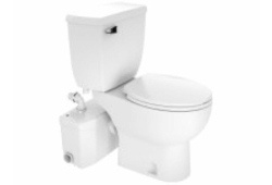 Round Bowl Toilet With Up Flow Macerator Pump, White