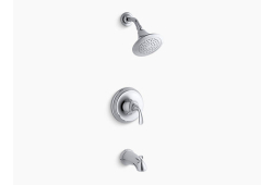 Kohler KTS10274-4-CP, Single-Handle Bath and Shower Valve Trim, Chrome, 2.5 gpm, forte Collection
