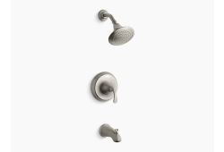 Kohler KTS10274-4-BN, Single-Handle Bath and Shower Valve Trim, Brushed Nickel, 2.5 gpm, forte Collection