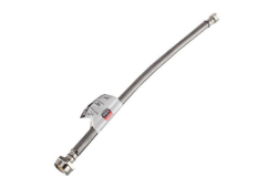 16" Pro-Series Braided Stainless Steel Hose Toilet Connector w/ Metal Nut (3/8" Compression x 7/8" Ballcock)