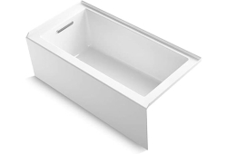60" x 30" Alcove Bath with Integral Apron, Integral Flange, and Left-Hand Drain