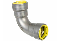 1/2" Carbon Steel 90 Degree Gas Press Elbow, 407 G, Press x Press