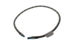 1/4" Flexible Oil Line, Braided Steel Covering,, 24" long, Male Pipe Thread x Male Pipe Thread