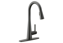 Arc Pulldown Kitchen Faucet, Sleek Series One-Handle High, Matte Black, 1.5GPM
