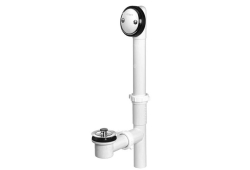 PVC Lift & Turn Drain for Standard Tub with a "Cleanout Here" Faceplate, Chrome