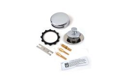Universal NuFit Push Pull Bathtub Stopper with Grid Strainer, Innovator Overflow Faceplate, Chrome Plated