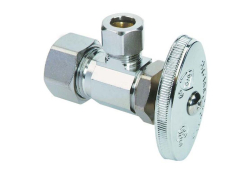 1/2" x 3/8" Angle Supply Stop Valve, Straight, Lead-Free, Chrome