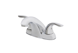 Gerber 43-011, Two-Handle Centerset Bathroom Faucet with Metal Touch Down Drain, 4" Center, Chrome, 1.2 gpm, Viper Collection