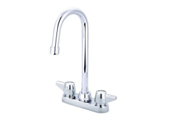 Two Handle Cast Brass Bar/Laundry Faucet, NPSM, Centerset, Chrome, Deck Mount