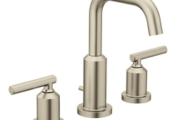 Two-Handle Widespread Bathroom Faucet with Valve, Brushed Nickel