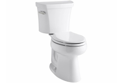 Two Piece Elongated Toilet, White, 1.28 GPF