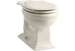 17" ADA Round Front Toilet, Simple Concealed Trapway, Biscuit, 1.6gpf