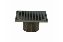 4" Shower Drain Strainer with 2" Brass Spud, Brushed Nickel