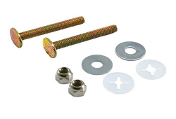 1/4 X 2-1/4" Brass Closet Bolts with Double Nuts and Washers