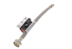 12" Pro-Series Braided Stainless Steel Hose Toilet Connector w/ Metal Nut (3/8" Compression x 7/8" Ballcock)