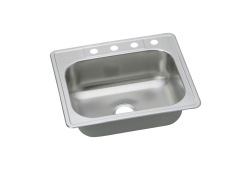 Elkay DSE125224, 25" x 22" x 8-1/16" Single Bowl Drop-in Sink, 4-Hole, Stainless Steel, Dayton Elite Collection