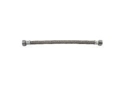 1/2" x 1/2" Braided Flexible Water Supply Connector, Lead-Free, Compression Inlet x FNPT Outlet, 12" long