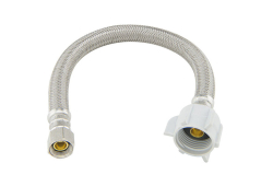 12" Braided Stainless Steel Toilet Connector (3/8" Compression x 7/8" Ballcock)