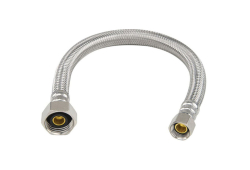 Stainless Steel Flexible Sink Connector, 3/8" COMP x 1/2" FIP 12"