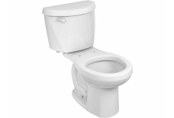 Round-Front Toilet Bowl,Two-Piece, 1.28 GPF, White