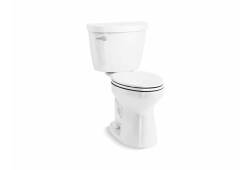 Elongated Two Piece Toilet, 1.28GPF, White