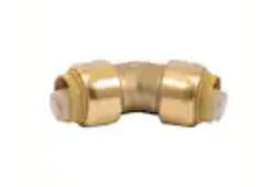 1/2" 45 Degree Elbow, Push-to-Connect Brass