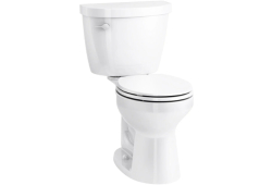 Round Two Piece Toilet, 1.28GPF, White