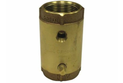 1-1/4" FNPT Low Lead Brass Spring Check Valve with Taps