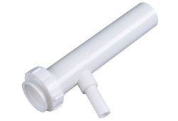 1-1/2X 8" Plastic Tailpiece Branch, 5/8" Branch, Direct Connect