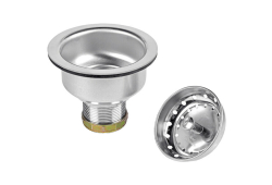 3-3/4",18 Stainless Steel Deep Sink Basket Strainer with Locking Cup