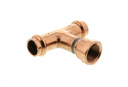 3/4" X 3/4" X 1/2" Press Tee Reducer, Press x Press x Female